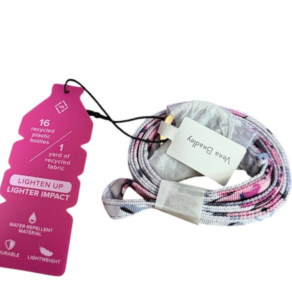 Vera Bradley Lighten Up Belt Pink Gray Floral Water Repellent Women’s NWT